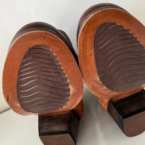 Clarks Maypearl Lilac Cognac Brown Leather Camel Ankle Boots Bootie Size 9.5 - Picture 10 of 16